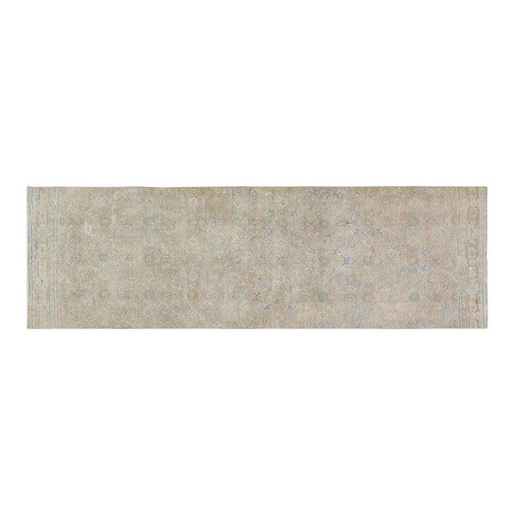 Turkish Wool Runner Rug Hand Knotted 3'x9'9" Tan Vintage: Turkish Wool Runner Rug Hand Knotted 3'x9'9" Tan Vintage This vintage Turkish rug is hand-knotted from wool using traditional techniques, offering a blend of timeless craftsmanship and modern design s