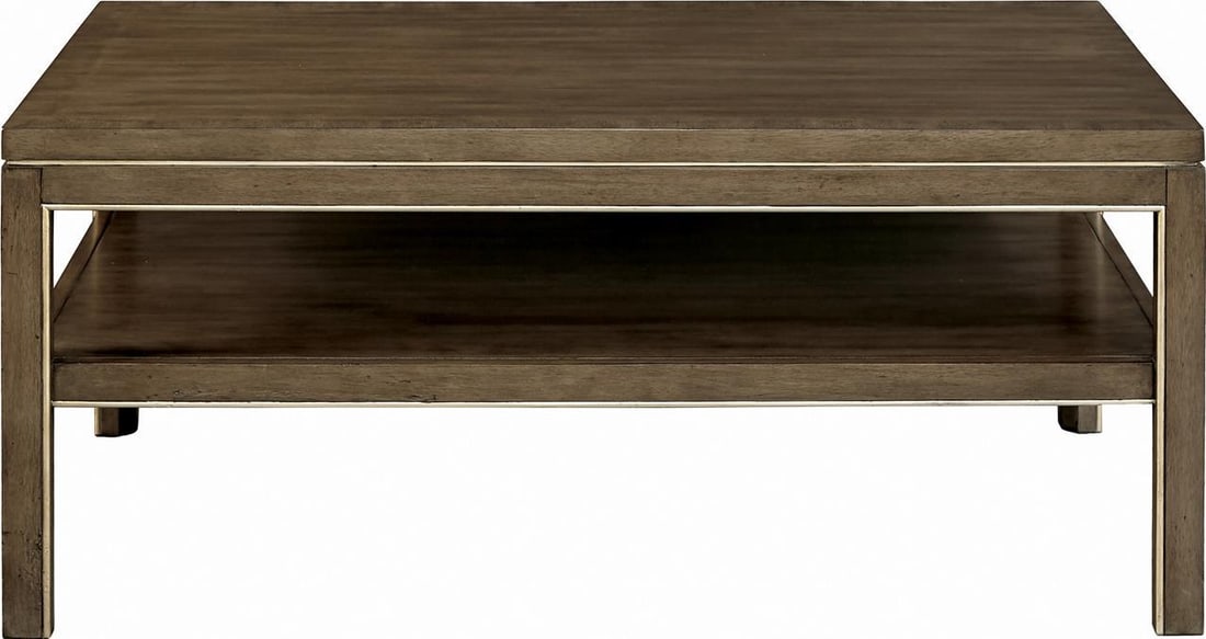 Port Eliot Tiered Cocktail Table Silver Leaf Accents 44W 27D: Port Eliot Tiered Cocktail Table Silver Leaf Accents 44W 27D Introducing the Port Eliot Tiered Cocktail Table, a stunning addition to your home decor. This transitional style table features elegant si