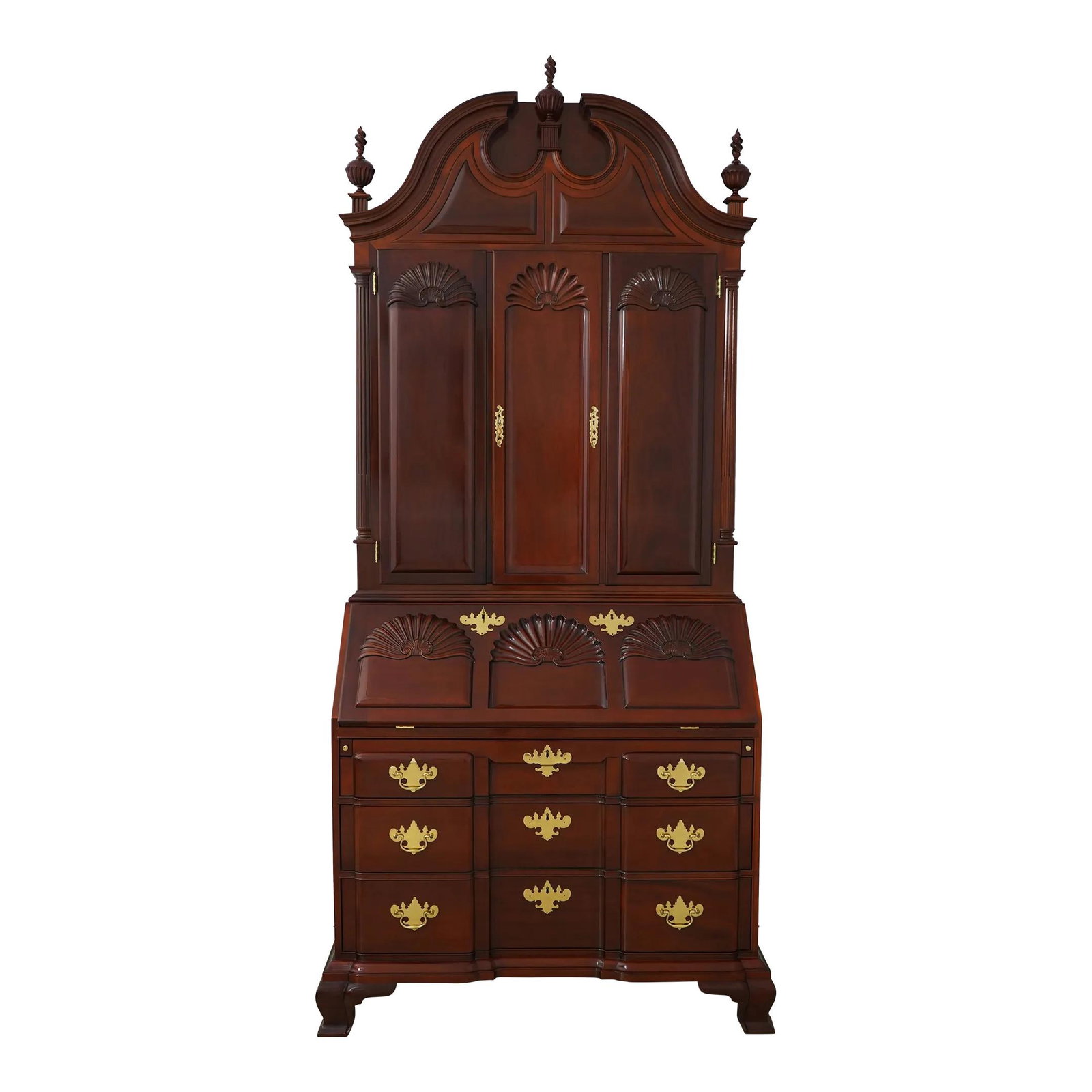 Kindel Winterthur Mahogany Updyke Secretary Desk Chippendale Design: Kindel Winterthur Mahogany Updyke Secretary Desk Chippendale Design This exquisite Kindel Winterthur Updyke Secretary Desk showcases timeless craftsmanship and traditional design. Featuring a rich hig