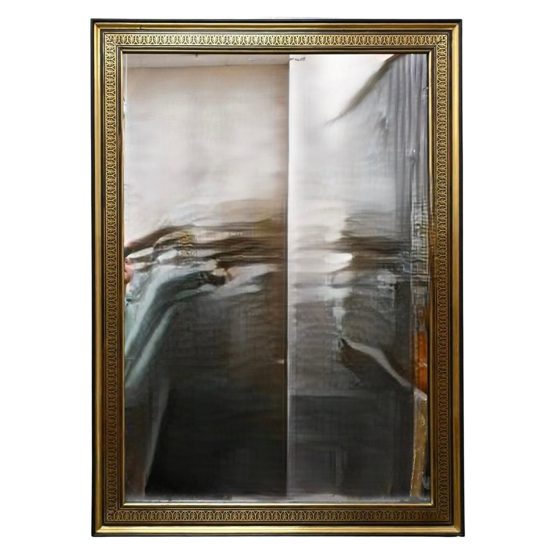 Regency Rosewood Mirror with Brass Inlay France Early 19th Century: Regency Rosewood Mirror with Brass Inlay France Early 19th Century This French Regency period mirror, circa 1820, features a finely crafted rosewood frame with intricate brass inlays forming delicate 