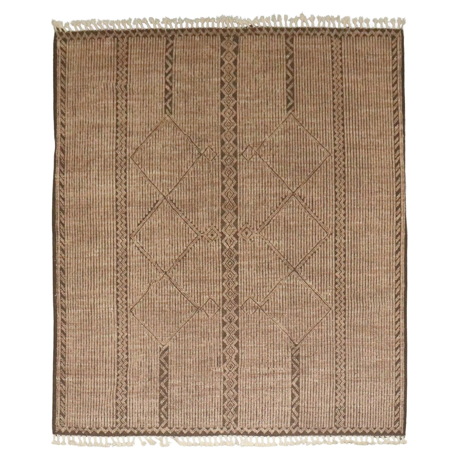 Afghan Tuareg Inspired Vintage Wool Rug 102 x 123: Afghan Tuareg Inspired Vintage Wool Rug 102 x 123 This exquisite vintage-inspired Afghan rug from the Zabihi Collection features a stunning folk art style, measuring 102 inches in width and 123 inches