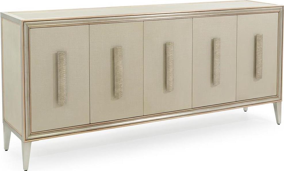 John-Richard Cefalu Credenza Blue Pewter Finish 82 Inch: John-Richard Cefalu Credenza Blue Pewter Finish 82 Inch Introducing the Cefalu Credenza, a stunning transitional style piece that combines functionality with elegance. With a beautiful pewter finish, 