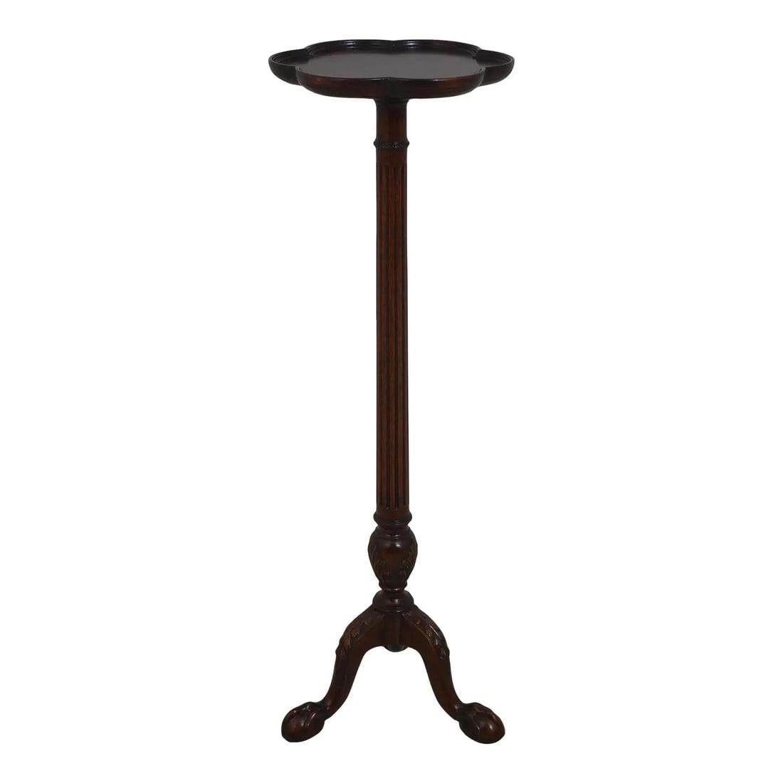 Chippendale Style Mahogany Pedestal Stand with Ball & Claw Feet: Chippendale Style Mahogany Pedestal Stand with Ball & Claw Feet This exquisite Ball & Claw Chippendale Style Pedestal Stand showcases the timeless elegance of 18th-century design. Crafted from rich ma