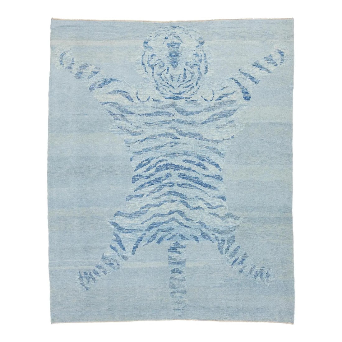 Art Deco Gray Wool Rug with Tiger Design 8'2 x 10': Art Deco Gray Wool Rug with Tiger Design 8'2 x 10' Enhance your space with this exquisite handmade Turkish Art Deco wool rug, featuring a captivating tiger design against a stunning gray field with be