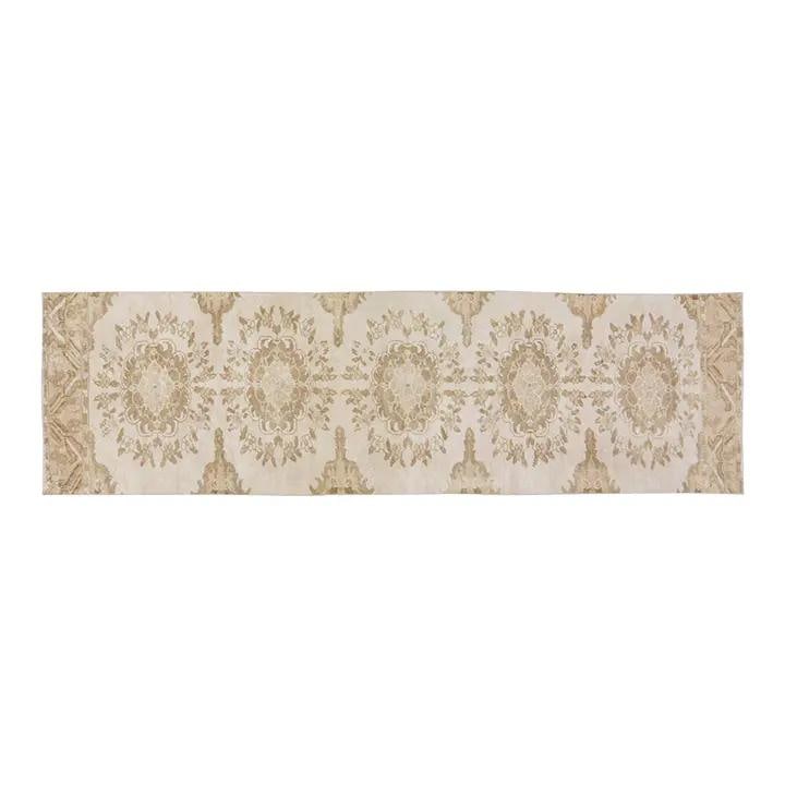 Anatolian Wool Runner Rug Hand Knotted 3'x10'6" Vintage Turkish Design: Anatolian Wool Runner Rug Hand Knotted 3'x10'6" Vintage Turkish Design This vintage Turkish Anatolian rug is hand-knotted from wool using traditional techniques. Its timeless craftsmanship and modern 