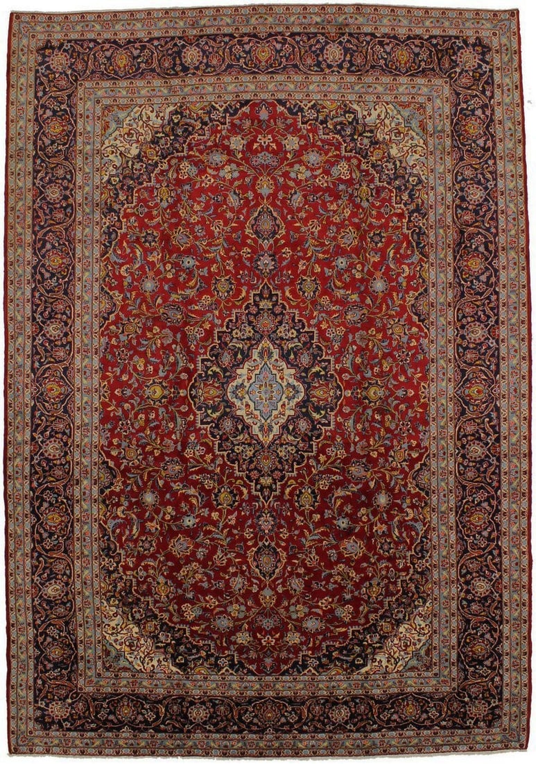 Handmade Vintage Wool Oriental Rug 10x14 ft Floral Traditional Decor (1 of 13)