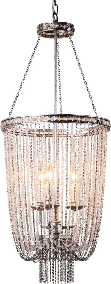 Terracotta Jemma Bowl Chandelier in Silver with Crystals (1 of 1)