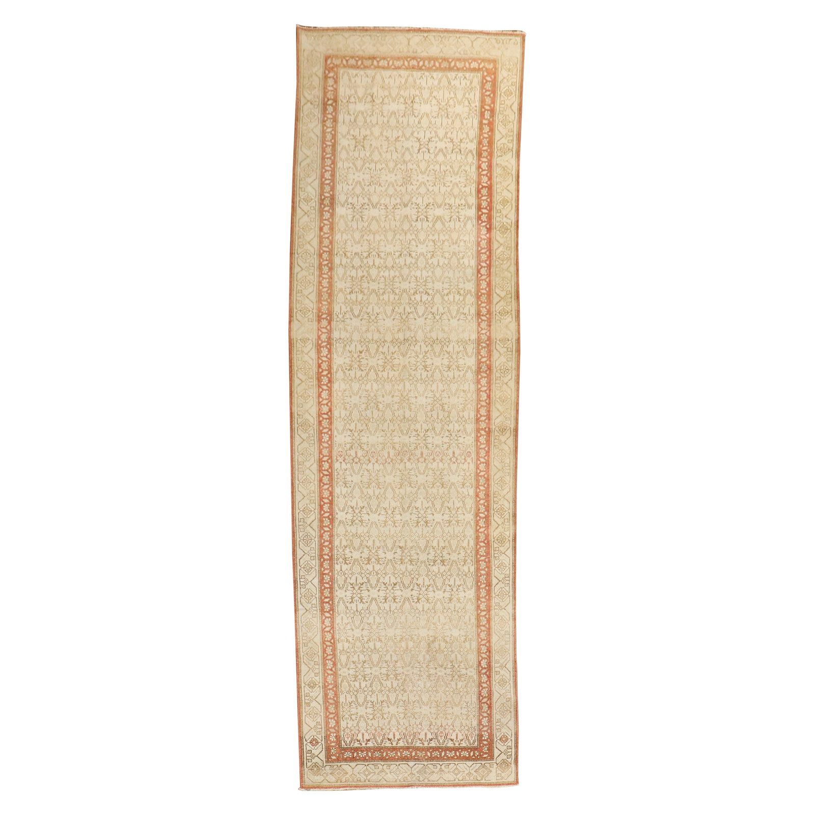 Antique Persian Serab Runner 3' x 10'1' Hand-Knotted Wool Bakshaish Iran: Antique Persian Serab Runner 3' x 10'1' Hand-Knotted Wool Bakshaish Iran This exquisite Persian Serab Runner features a neutral color palette and showcases the intricate craftsmanship of the Bakshaish