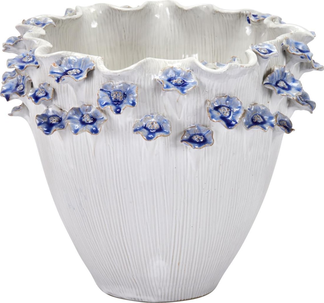Handmade Light Blue Lily Flower Vase 9.75H: Handmade Light Blue Lily Flower Vase 9.75H This exquisite handmade light blue flower vase features a charming lily flower design, perfect for adding a touch of elegance to any display. With a height o