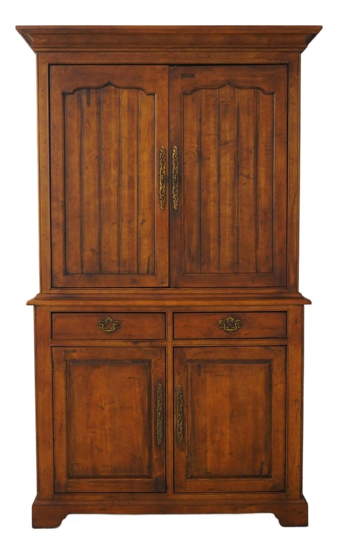 Large Wood Armoire With Distressed Country Look by Century: Large Wood Armoire With Distressed Country Look by Century This large country-style TV armoire features a factory distressed finish and is crafted from high quality wood. The cabinet is designed with 