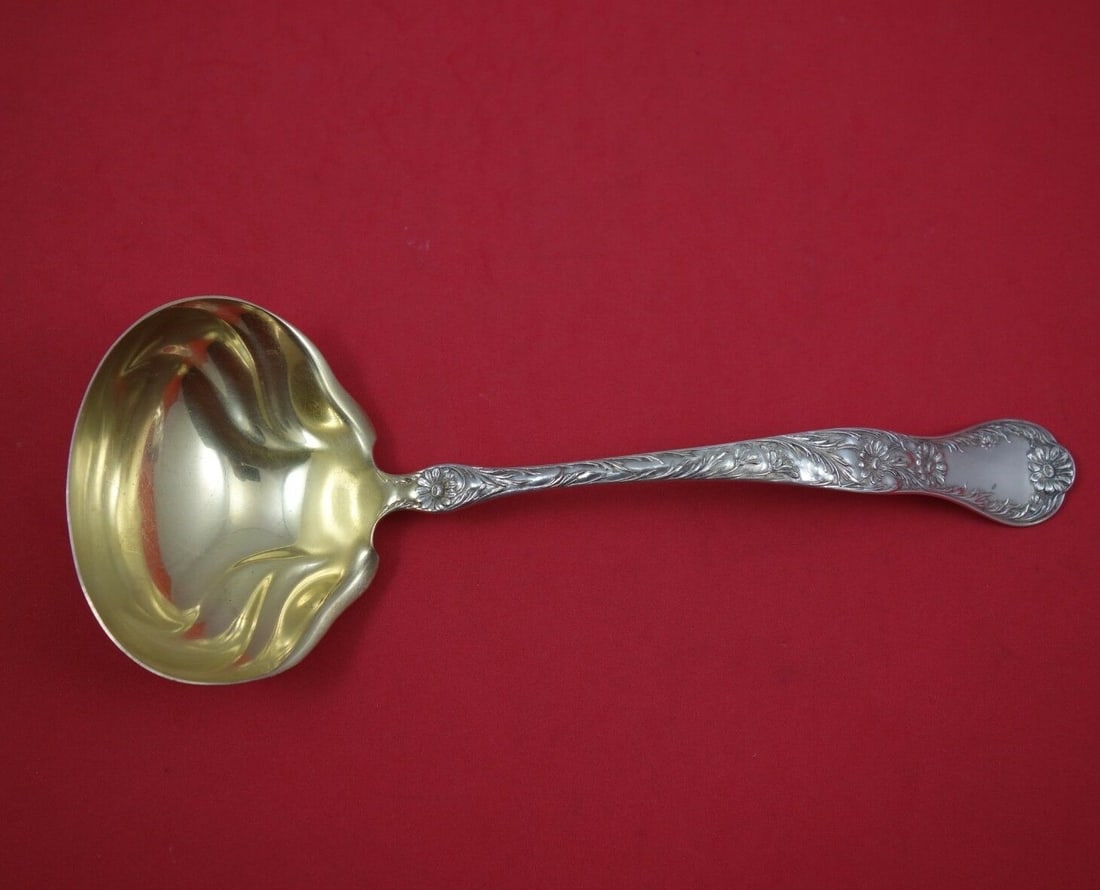 Gorham Marguerite Sterling Silver Oyster Ladle Goldwashed 9 in (1 of 2)