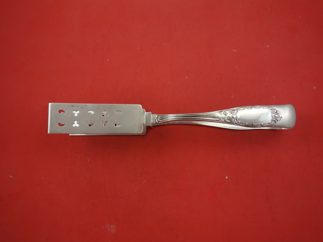 Albert Coles Sterling Silver Yoked Asparagus Serving Tongs 10 1/4 inches (1 of 2)