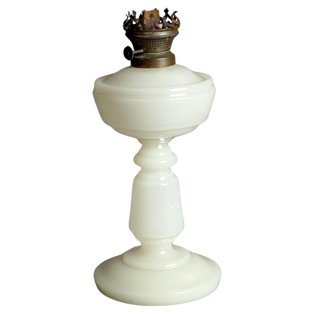 Victorian Antique Opaline Clamshell Kerosene Lamp Circa 1870 (1 of 7)