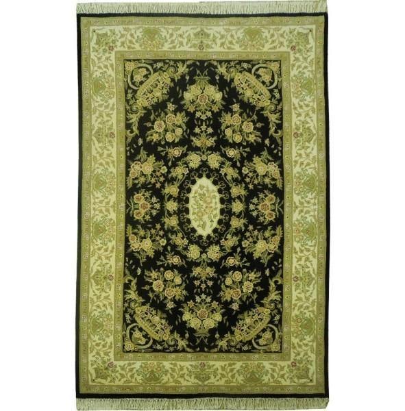 Hand-Tufted Fine Wool Silk Rug 5'4 x 8'4 China Crafted Luxury: Hand-Tufted Fine Wool Silk Rug 5'4 x 8'4 China Crafted Luxury Free continental US Shipping Elevate your living space with the Hand-Tufted Fine Wool & Silk Rug, measuring 5' 4" x 8' 4". This exquisite 