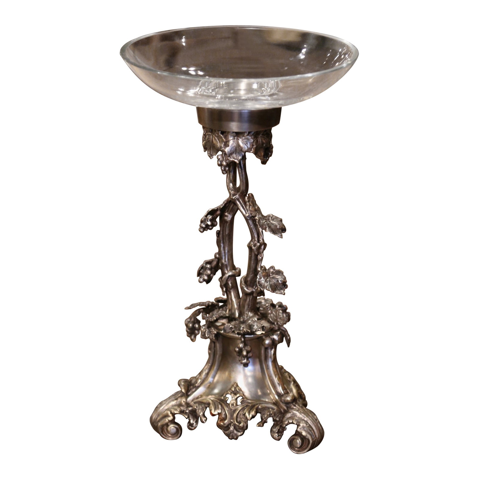 Louis XV Style French Silvered Bronze Surtout de Table Centerpiece With Glass Bowl (1 of 8)