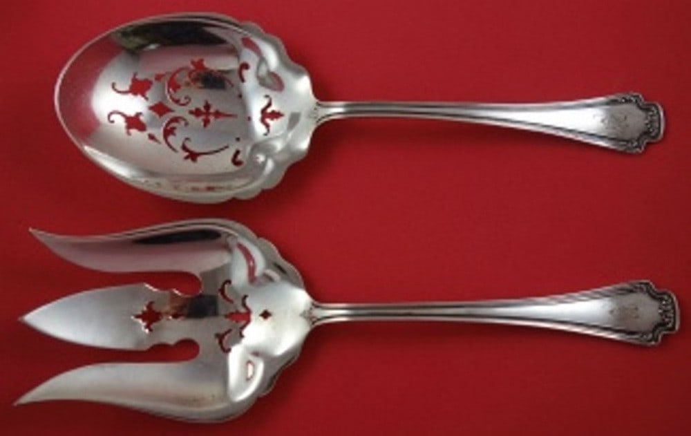 Reed & Barton Liberty Sterling Silver Salad Serving Set 2pc 9 1/4 Inches: Reed & Barton Liberty Sterling Silver Salad Serving Set 2pc 9 1/4 Inches Enhance your dining experience with this exquisite 2-piece salad serving set from Reed & Barton, featuring the elegant Liberty 