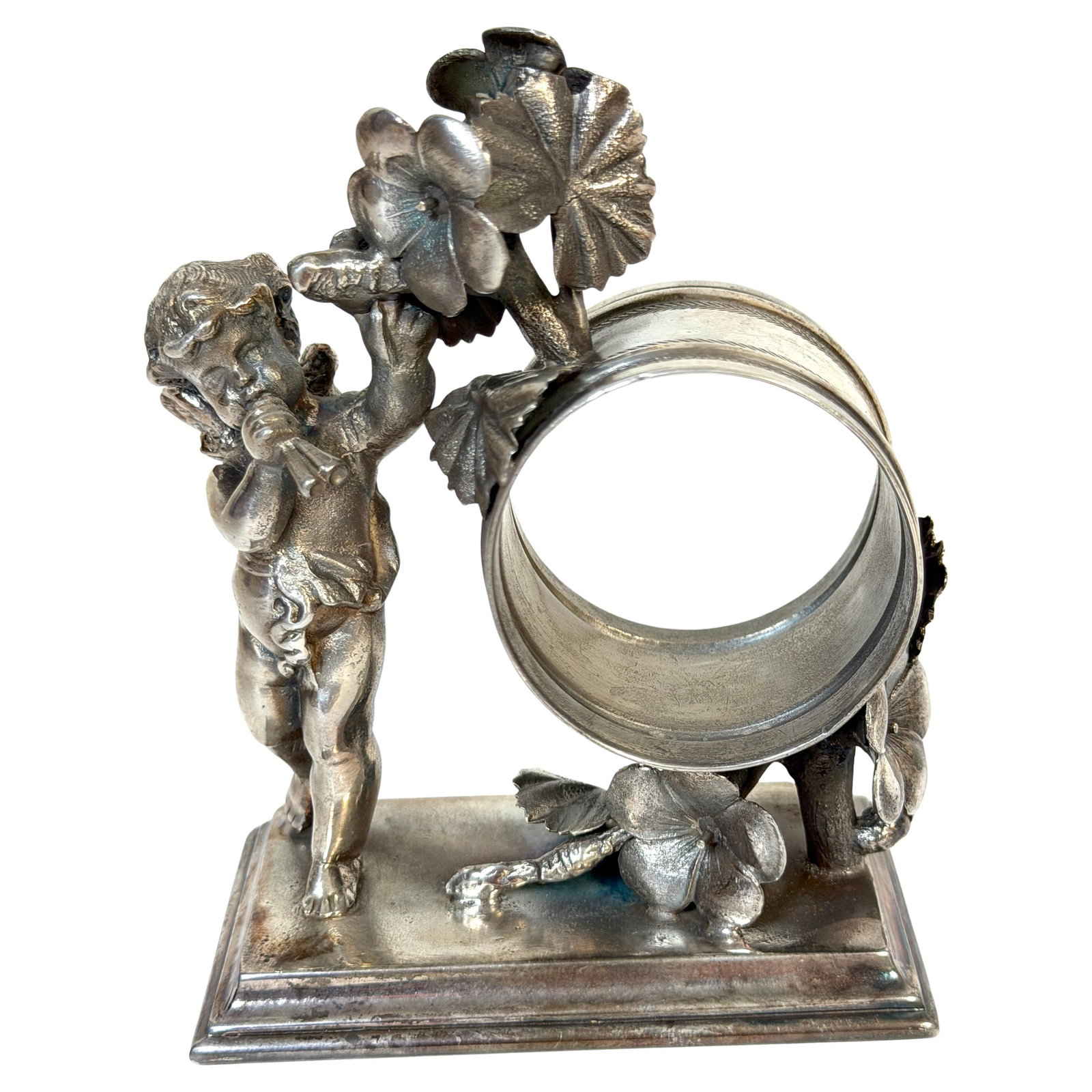 Cherub Figural Silverplate Napkin Ring High Victorian by Simpson Hall Miller (1 of 10)