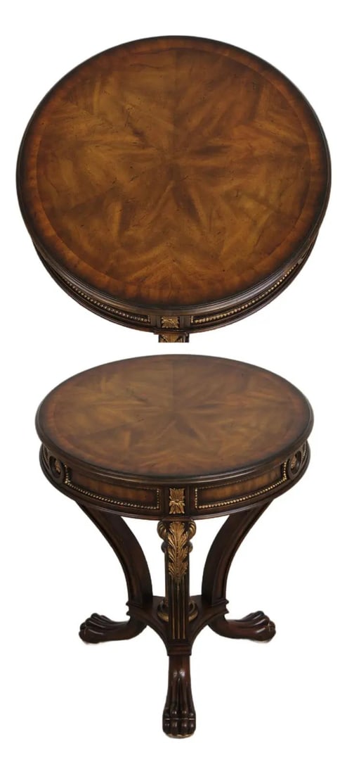 Regency Inspired Mahogany Lamp Table with Inlay and Ball Claw Feet (1 of 10)