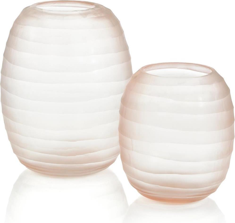 John-Richard Elegant Translucent Pink Vases Set: John-Richard Elegant Translucent Pink Vases Set Transform your space with this elegant set of translucent pink decorative vases. Crafted from high-quality glass, these vases are perfect for adding a t