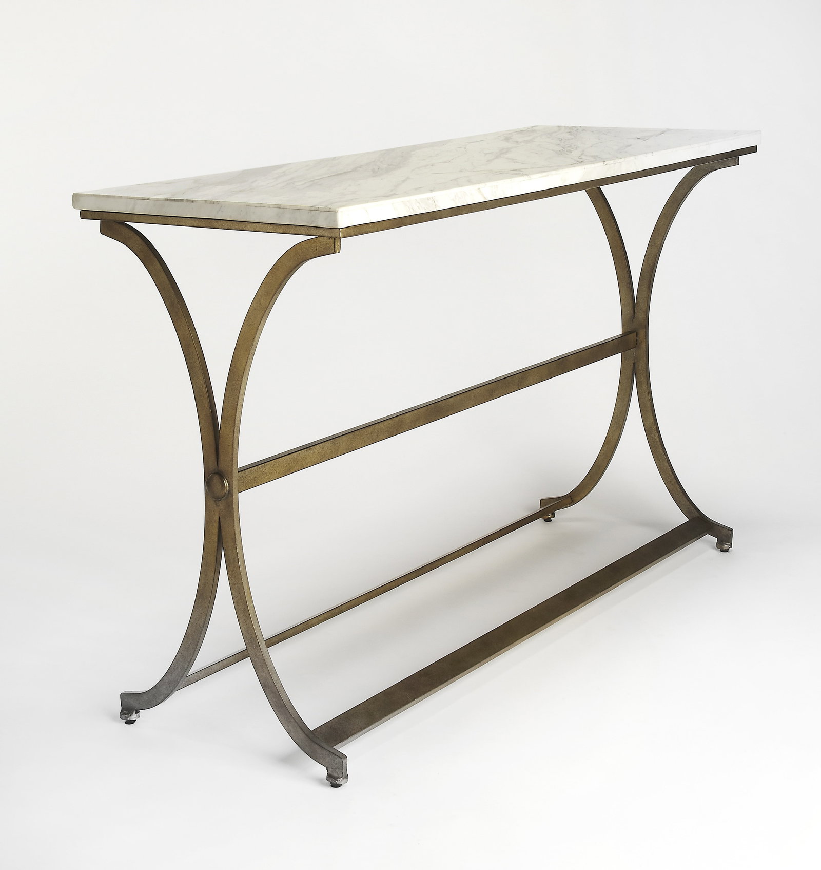 Butler Specialty Elegant Rectangular Console Table with Gold Base - 2