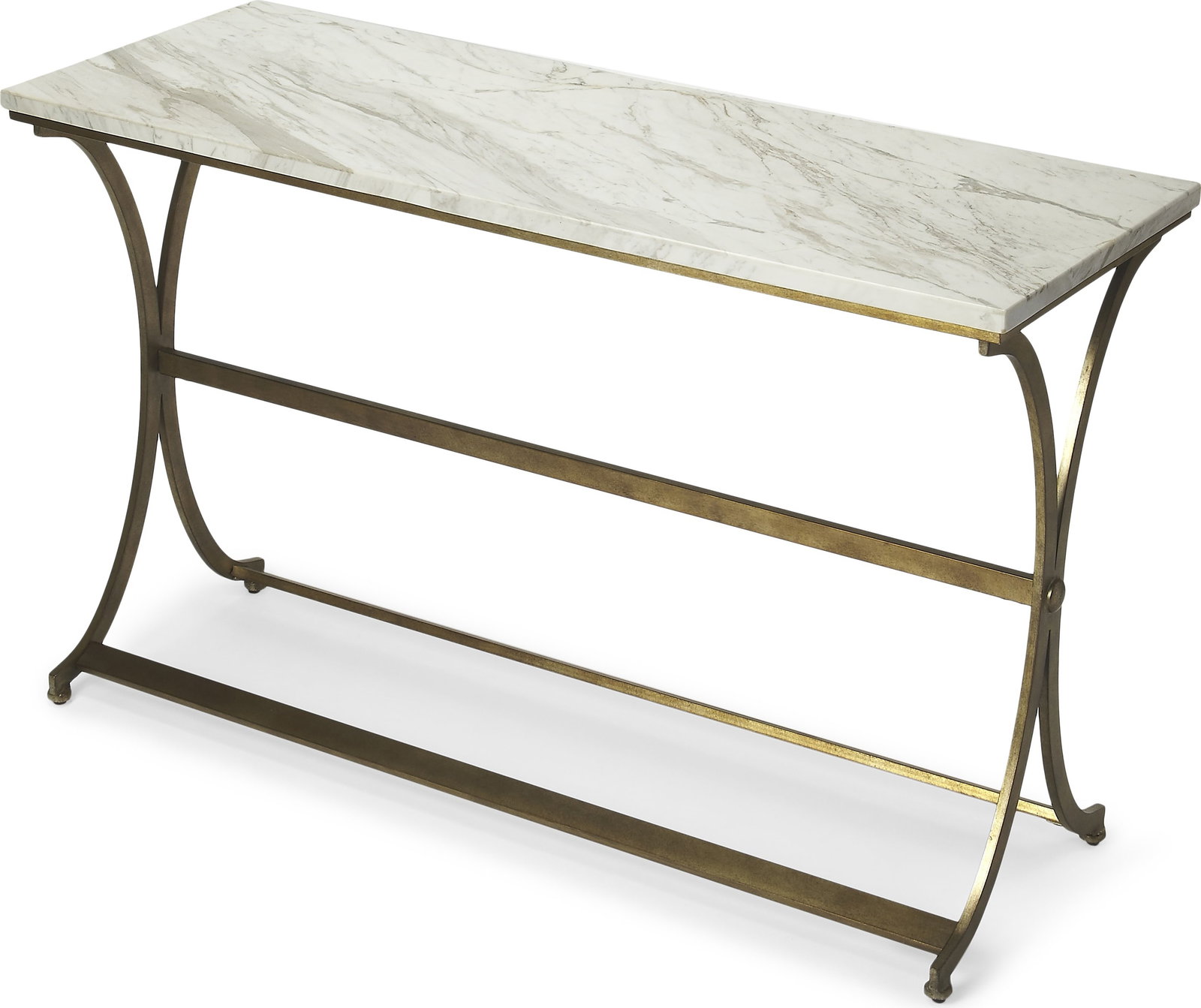 Butler Specialty Elegant Rectangular Console Table with Gold Base - 4