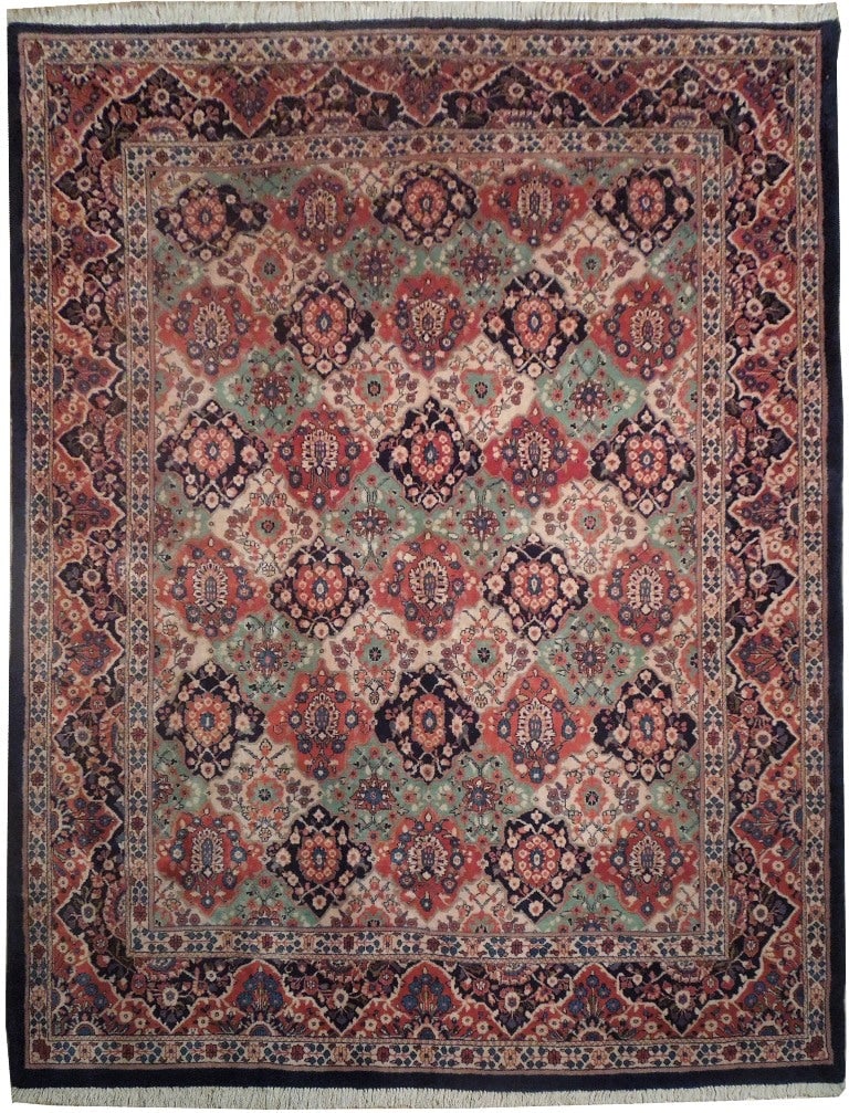 Persian Sarouk Rug 8.2 x 10.5 Garden Bakhtiar Design: Persian Sarouk Rug 8.2 x 10.5 Garden Bakhtiar Design Free continental US Shipping Enhance your living space with this exquisite Persian Sarouk Rug, measuring 8.2 x 10.5 feet. Known for its intricate p