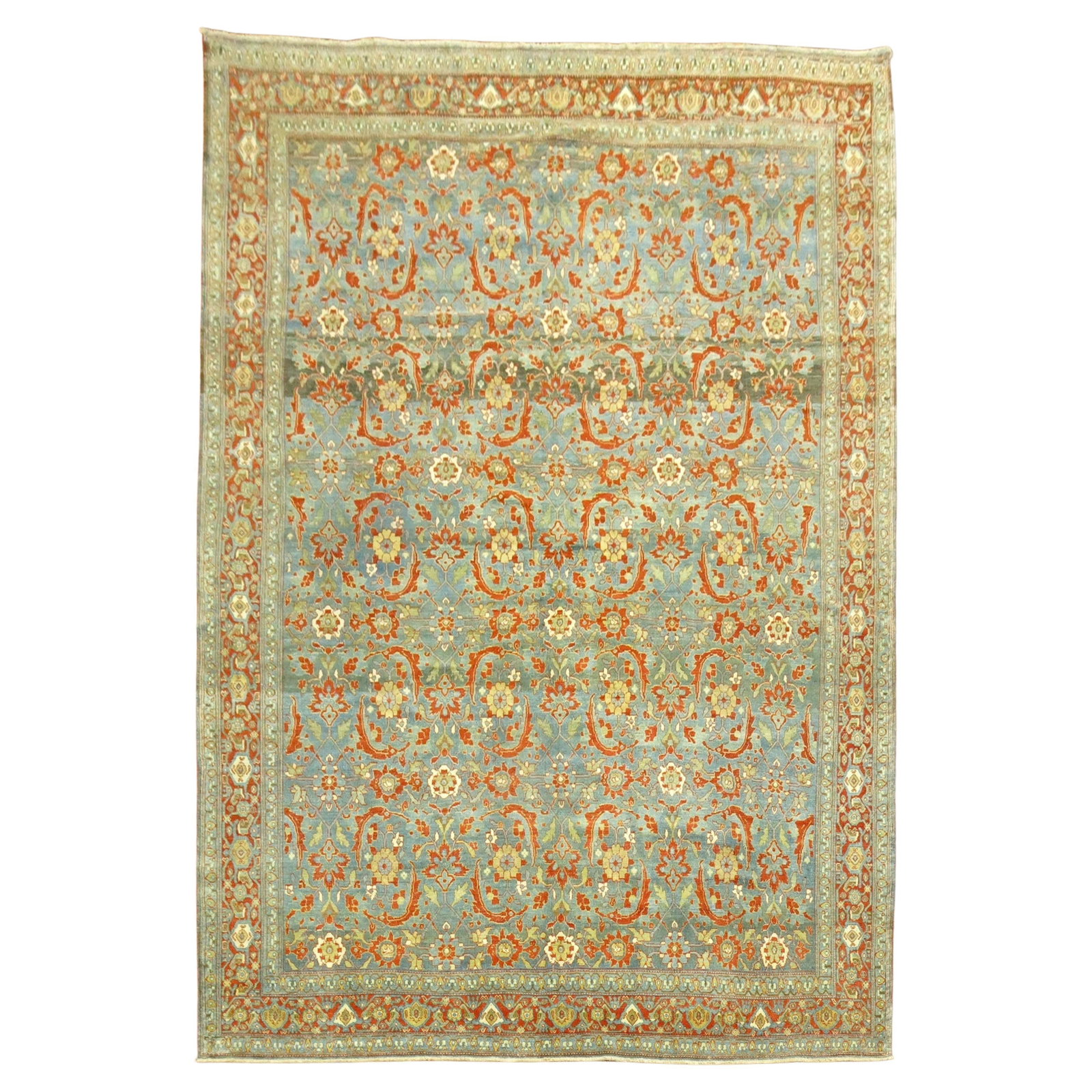 Antique Persian Senneh Rug 7'3 x 10'6 Hand-Woven Wool Iran: Antique Persian Senneh Rug 7'3 x 10'6 Hand-Woven Wool Iran This exquisite antique Persian Senneh rug, crafted in the early 20th century, features a stunning design characteristic of the American Colon