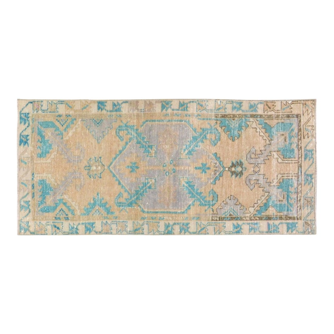 Anatolian Wool Area Rug Hand Knotted 2'5 x 5'7 Vintage Turkish Design: Anatolian Wool Area Rug Hand Knotted 2'5 x 5'7 Vintage Turkish Design This vintage Turkish Anatolian rug is hand-knotted from wool using traditional techniques, offering a blend of timeless craftsmans