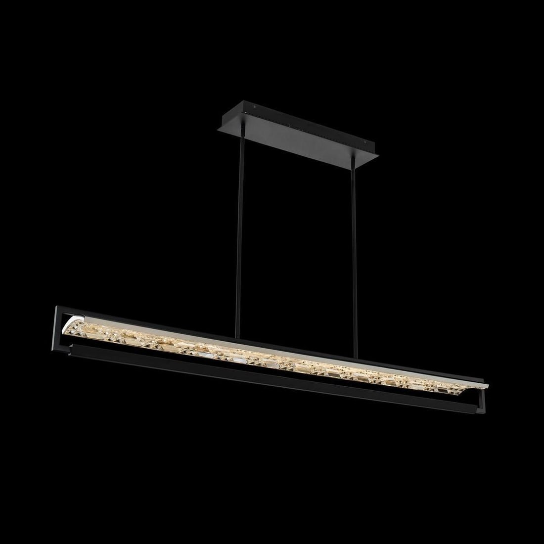 Kalco Capuccio Chrome LED Island Light with Crystal Accents: Kalco Capuccio Chrome LED Island Light with Crystal Accents Illuminate your space with this sleek LED island light, designed to enhance any modern decor. The fixture features a striking chrome finish 