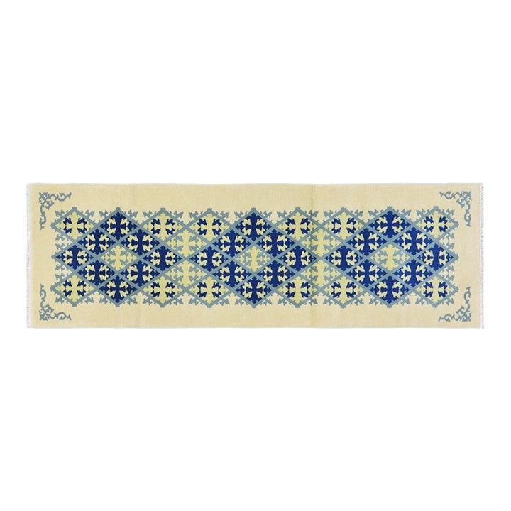 3'x10' Wool Hand-Knotted Rug Chinese Art Deco Style Vintage: 3'x10' Wool Hand-Knotted Rug Chinese Art Deco Style Vintage This vintage Chinese Art Deco rug features a hand-knotted wool construction, showcasing traditional craftsmanship combined with modern desig