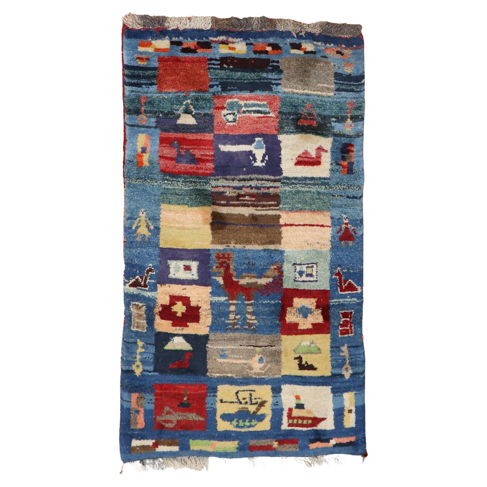 21st Century Tribal Persian Gabbeh Hand-Knotted Wool Rug 31 x 52: 21st Century Tribal Persian Gabbeh Hand-Knotted Wool Rug 31 x 52 Discover the beauty of this 21st Century Tribal Persian Gabbeh rug, meticulously hand-knotted from high-quality wool. With its vibrant 