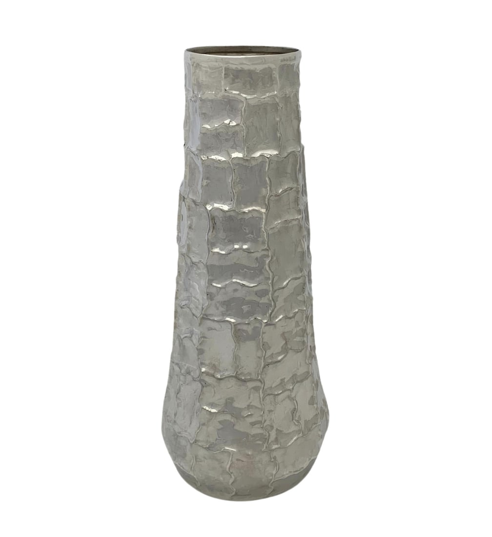 Handmade 925 Sterling Silver Geometric Flower Vase 14.5 Inches: Handmade 925 Sterling Silver Geometric Flower Vase 14.5 Inches Elevate your decor with this exquisite handmade modern geometric flower vase crafted from fine 925 sterling silver. This stunning piece f