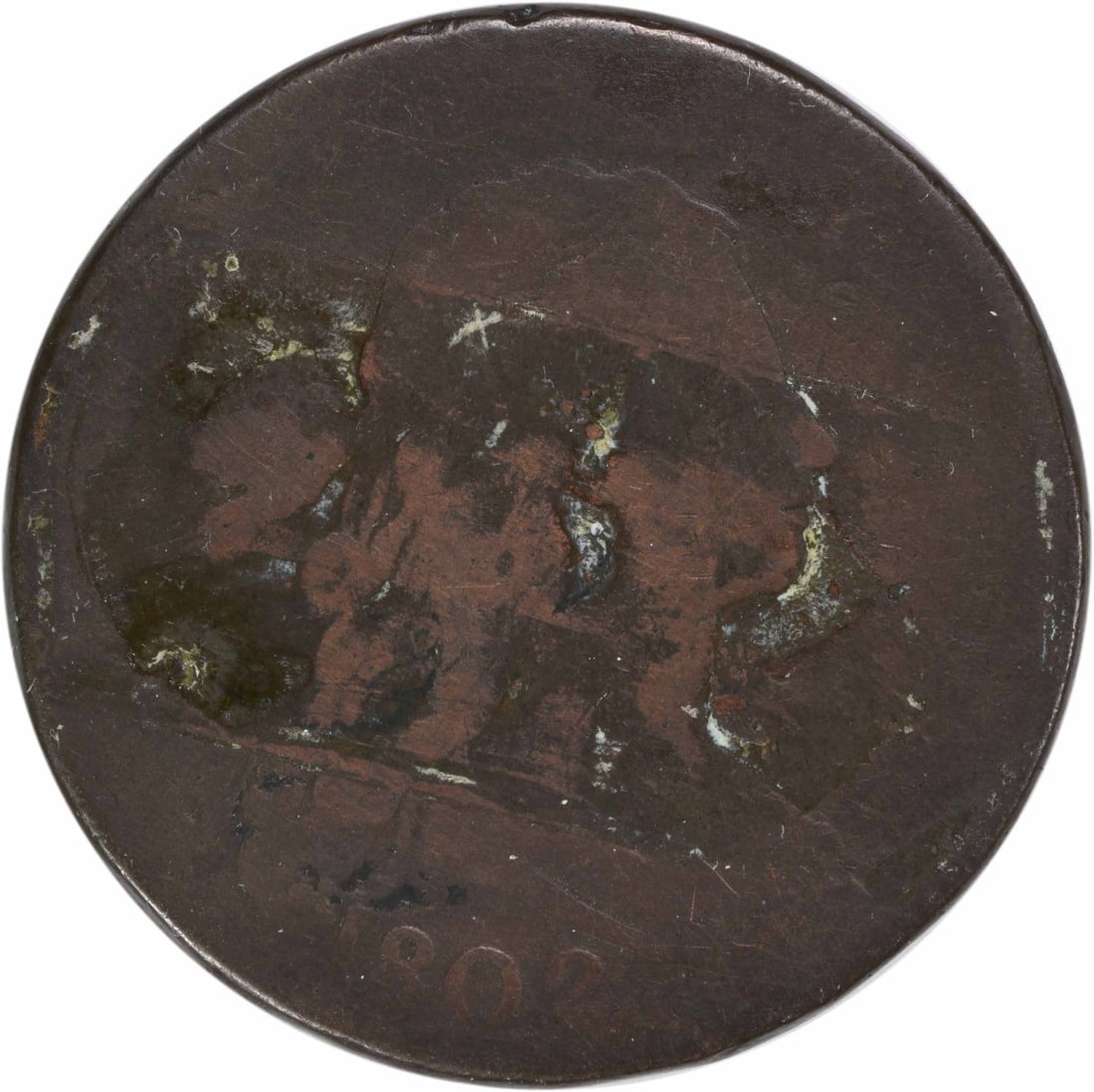 1802 Draped Bust Large Cent Copper Coin AG Uncertified: 1802 Draped Bust Large Cent Copper Coin AG Uncertified This 1802 Large Cent features the iconic Draped Bust design by Robert Scot and is a remarkable piece of numismatic history. Struck in Philadelphi