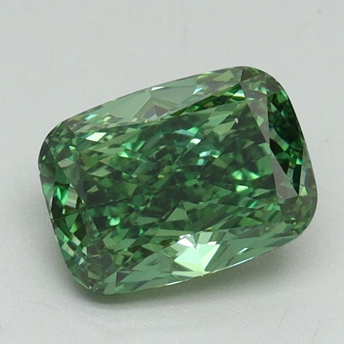 Loose Diamond - CUSHION MODIFIED 1.21ct Fancy Vivid Green VS1: Loose Diamond - CUSHION MODIFIED 1.21ct Fancy Vivid Green VS1 Source: This is a real non-mined Diamond that has been grown in a lab Shape: CUSHION MODIFIED Carats: 1.21 Color: Fancy Vivid Green Certif