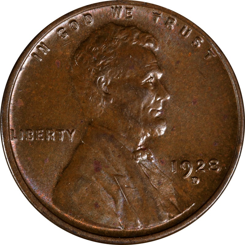 1928 Denver Mint Lincoln Wheat Penny Copper Circulated: 1928 Denver Mint Lincoln Wheat Penny Copper Circulated This is a 1928-D Lincoln Cent composed of copper. The coin was minted in Denver in the year 1928 and is in circulated, pre-owned condition. It is