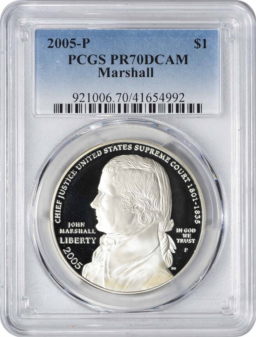 2005-P Marshall Commemorative Dollar PR70 Deep Cameo PCGS 90% Silver (1 of 2)