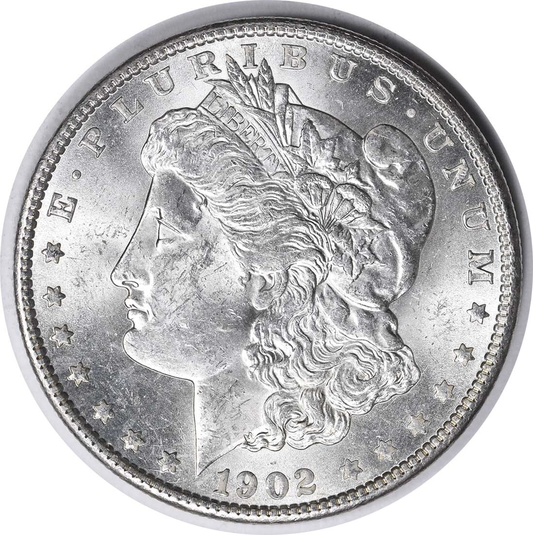 Uncirculated 1902-O Morgan Dollar VAM 25 Doubled Ear Silver BU: Uncirculated 1902-O Morgan Dollar VAM 25 Doubled Ear Silver BU This is a 1902-O Morgan Silver Dollar, VAM 25 variety featuring a doubled ear. The coin is uncirculated and maintains a Brilliant Uncircu
