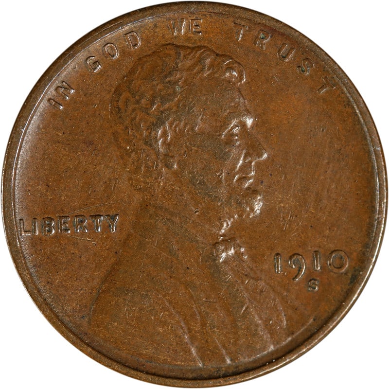 San Francisco Mint 1910 Copper Lincoln Penny Circulated US Coin: San Francisco Mint 1910 Copper Lincoln Penny Circulated US Coin This is a 1910-S Lincoln Cent from the San Francisco Mint. The coin is composed of copper and has been circulated. It is pre-owned and u