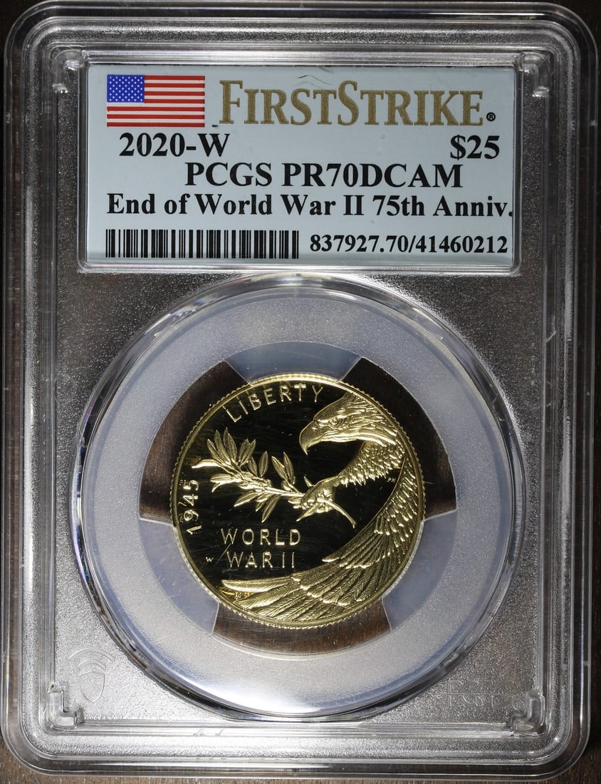 2020 US Mint V75 End of WWII Gold Proof Half Ounce PCGS PR70 $25 Coin (1 of 2)