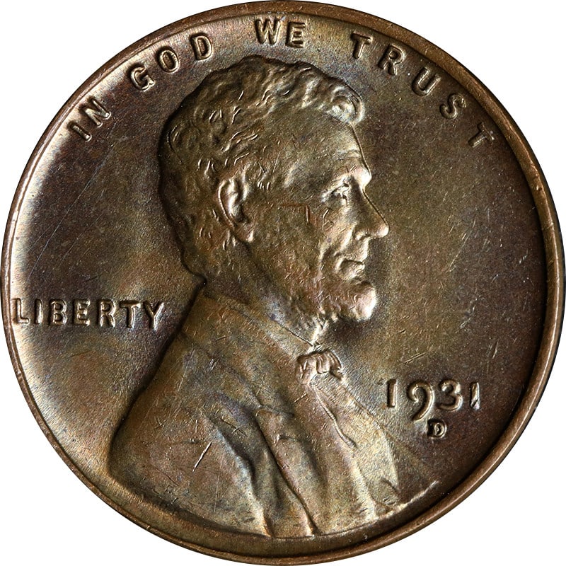 Denver Mint 1931 Copper Lincoln Penny United States Circulated: Denver Mint 1931 Copper Lincoln Penny United States Circulated This is a 1931-D Lincoln Cent struck at the Denver Mint. The coin is composed of copper and has been circulated. It originates from the U