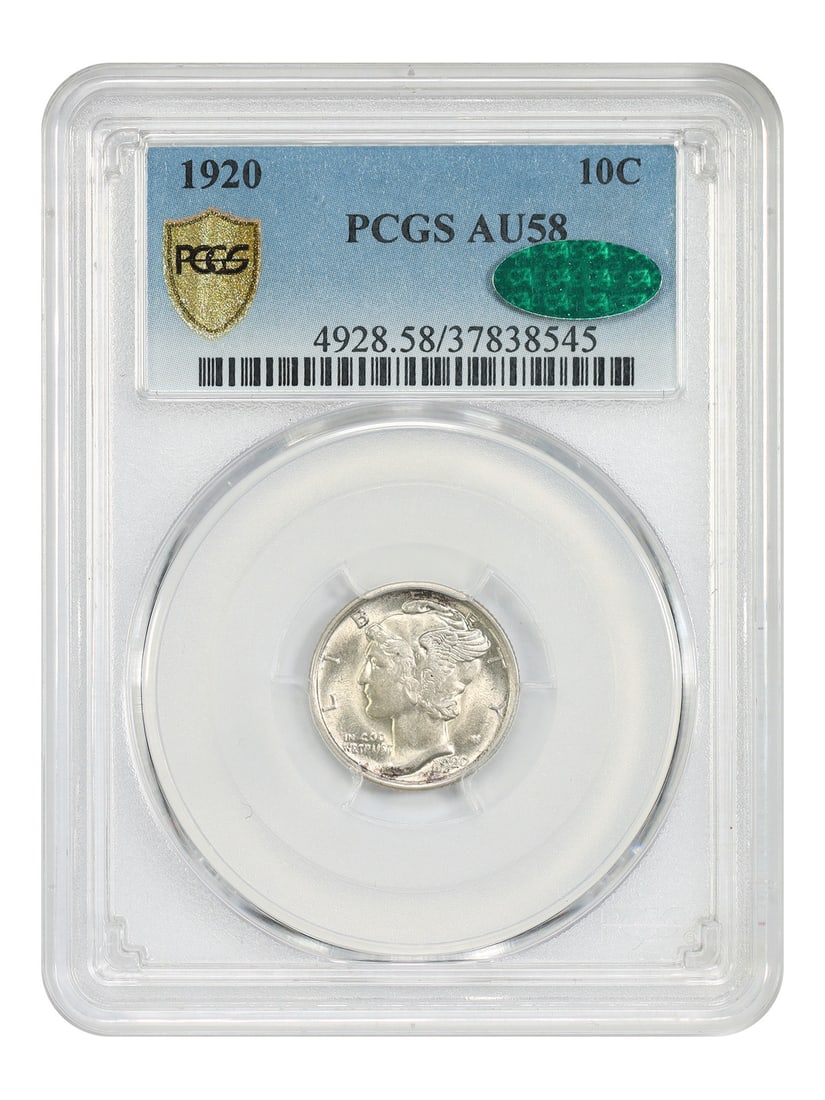 1920 Mercury Dime 10C PCGS CAC AU58 Philadelphia (1 of 4)