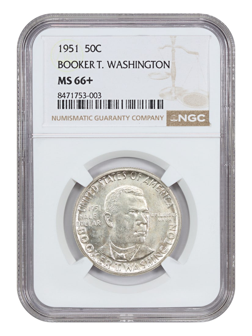 1951 Silver 50C Booker T Washington NGC MS66 Plus Commemorative Coin (1 of 4)