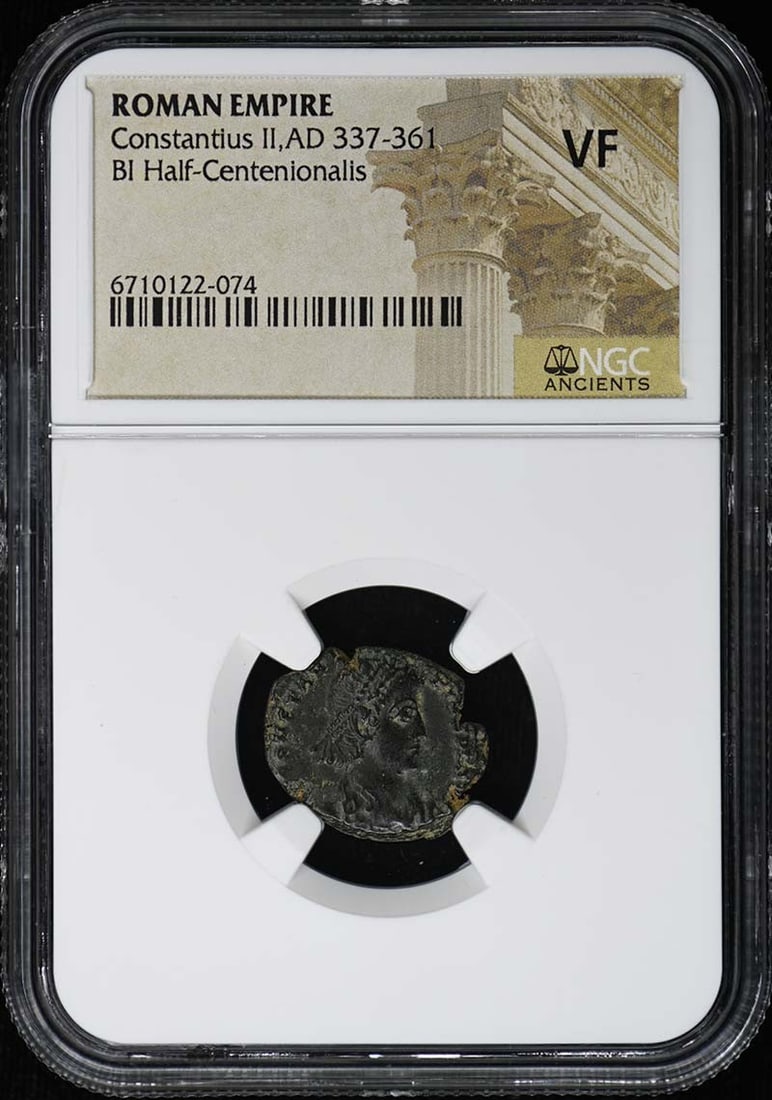 Roman Empire Constantius II Half-Centenionalis NGC VF Certified Coin (1 of 2)