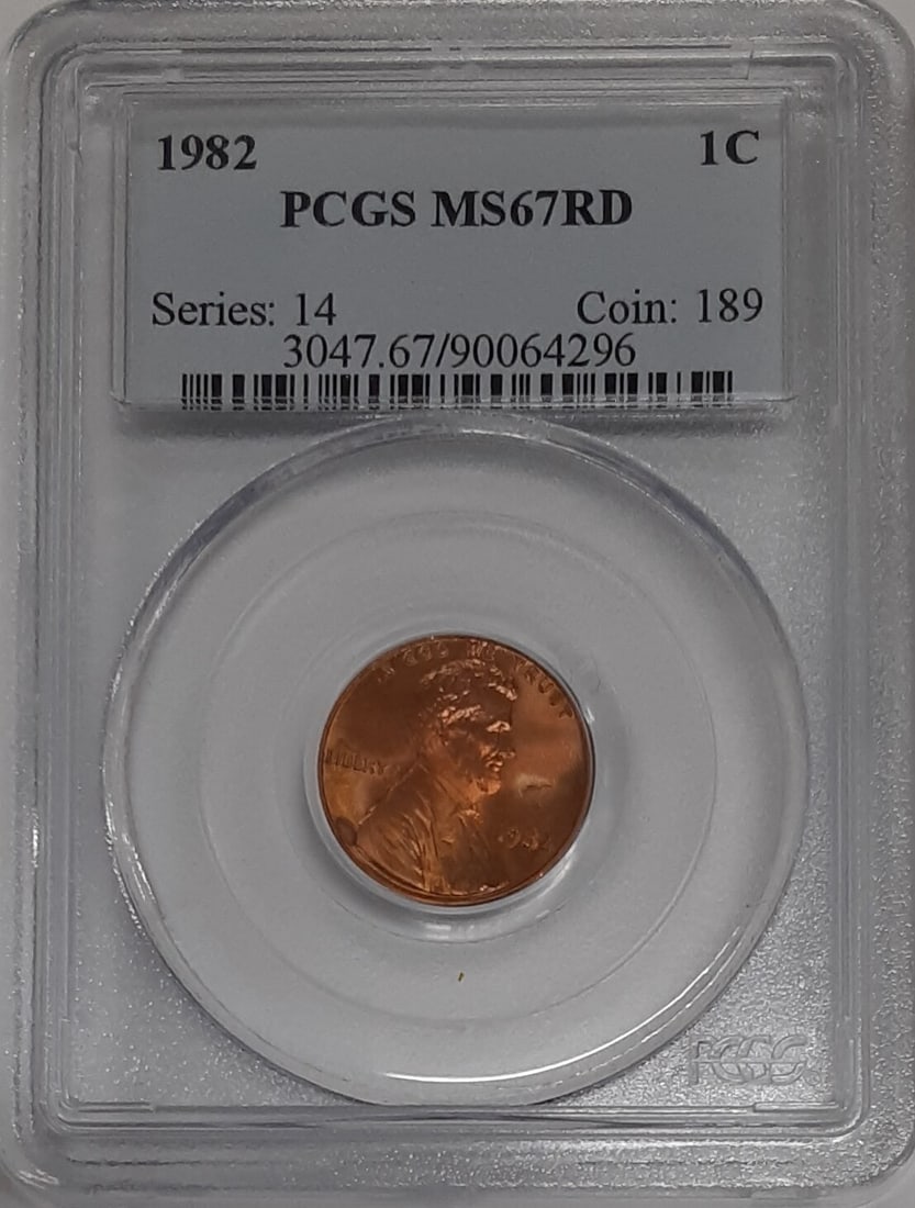 PCGS MS-67 RD 1982 Lincoln Memorial Philadelphia Small Cent (1 of 2)