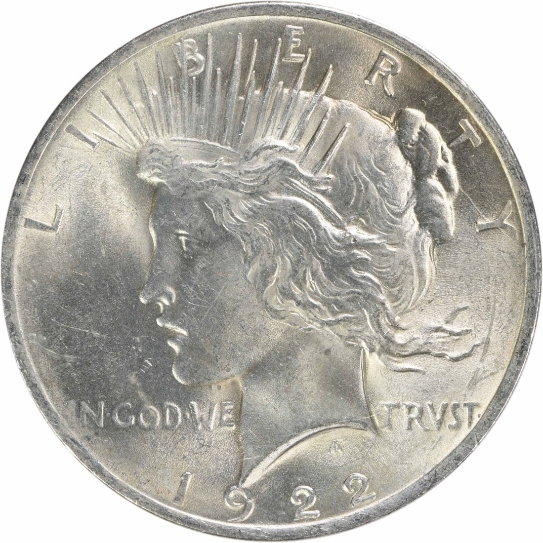 1922 Peace Silver Dollar Choice BU Uncertified Coin: 1922 Peace Silver Dollar Choice BU Uncertified Coin This 1922 Peace Silver Dollar is a stunning example of American numismatic history. Graded as Choice BU, it is in uncirculated condition, reflecting