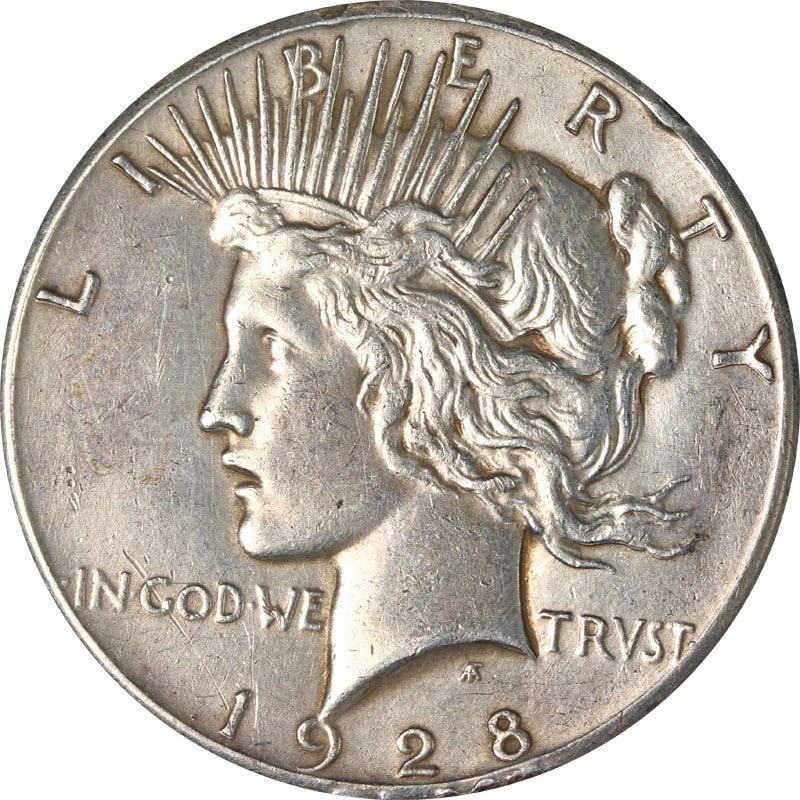 1928 Philadelphia Mint Peace Silver Dollar Circulated US Coin (1 of 2)