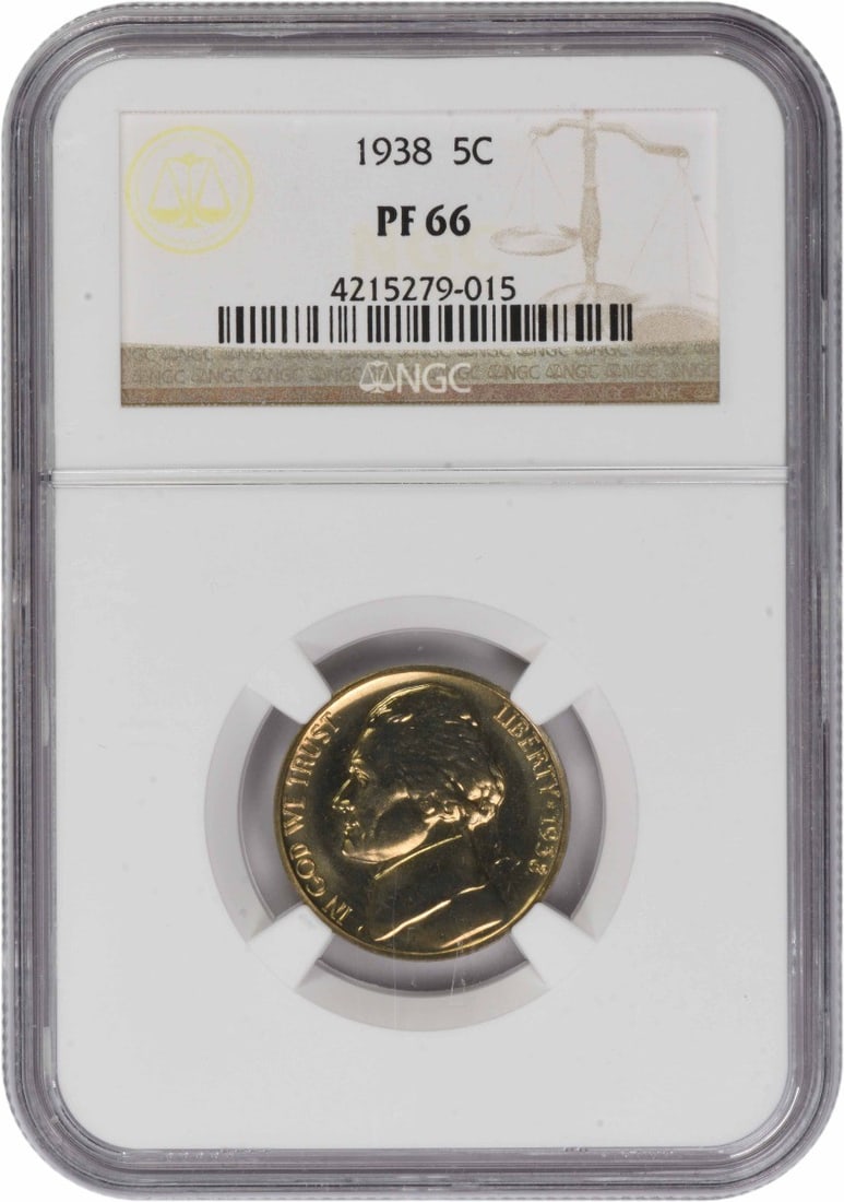 NGC Certified 1938 Proof Jefferson Nickel PR66 Philadelphia Mint (1 of 2)