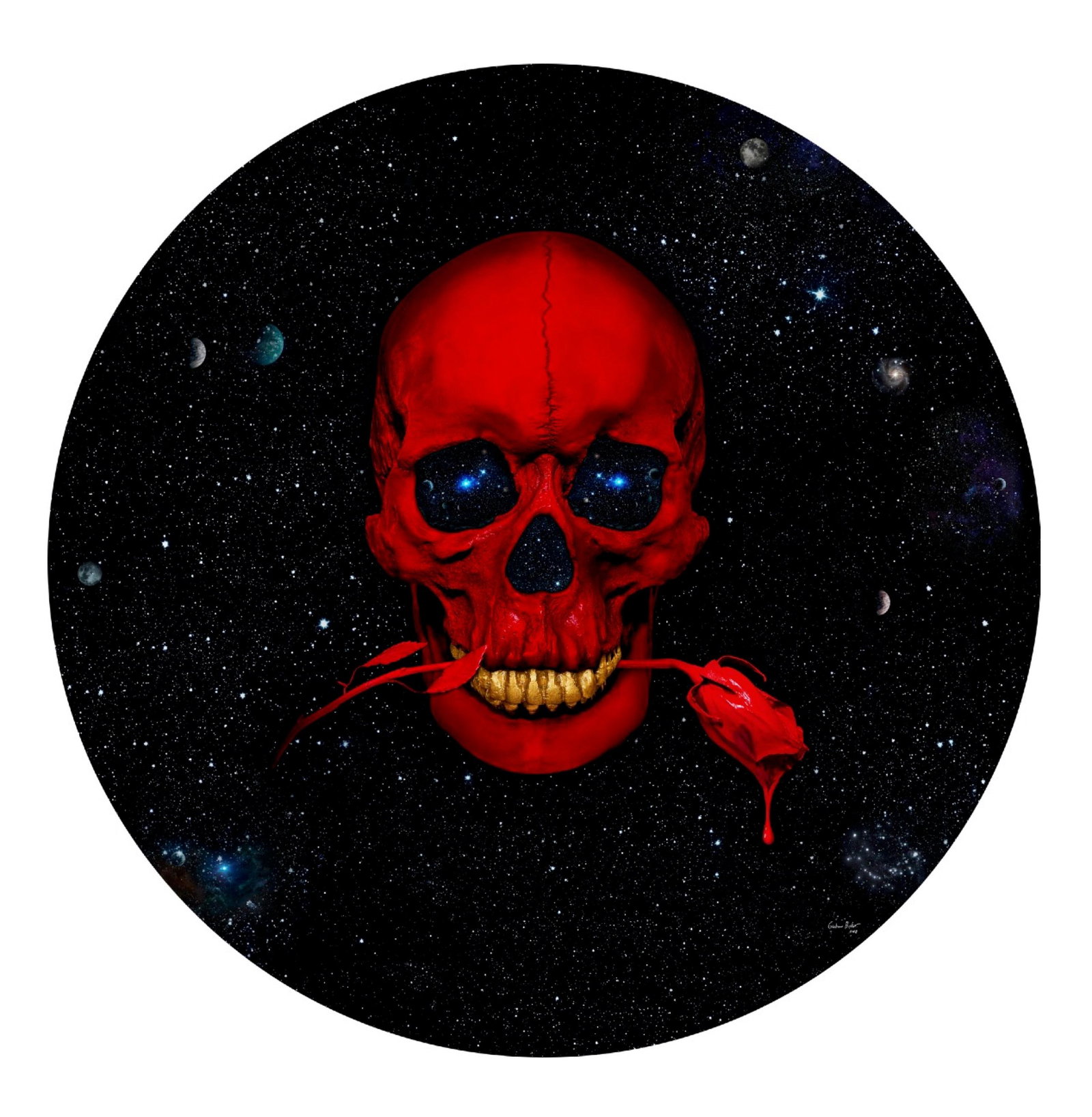 Giuliano Bekor Skull SKRT-LED Transparent Red 50" Edition 3/8 Photography (1 of 5)