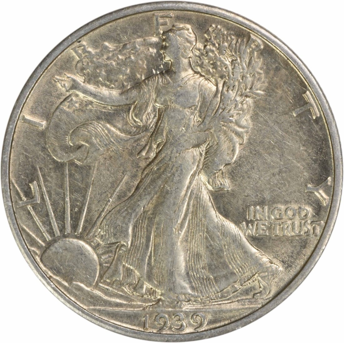 1939-S Walking Liberty Half Dollar 50C AU Uncertified Silver Coin (1 of 2)