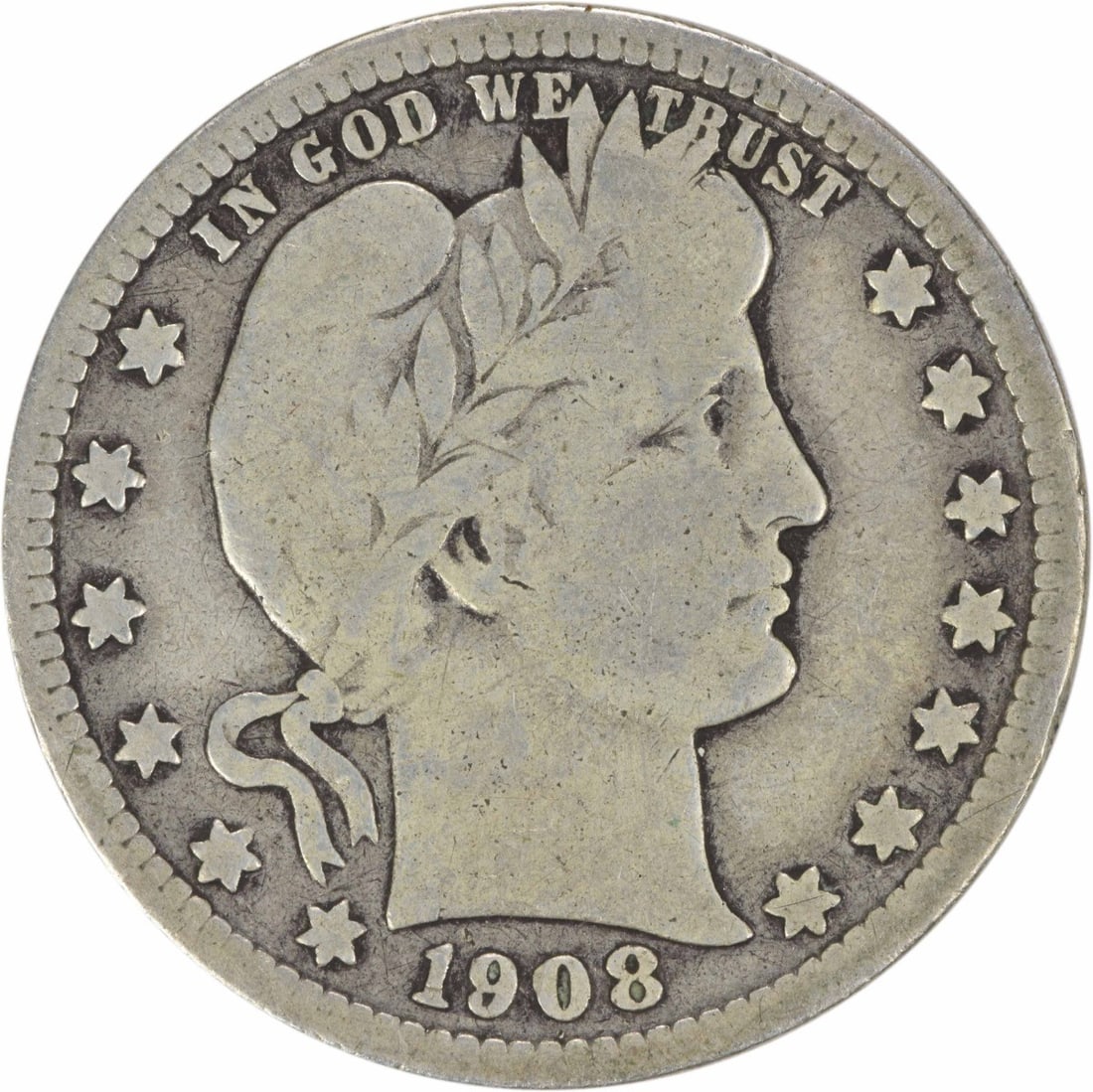 1908-S Barber Silver Quarter VG Uncertified 90% Silver (1 of 2)